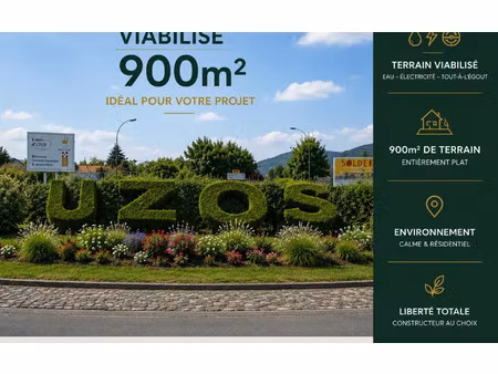 terrain uzos m² t- à vendre  128 500 €
