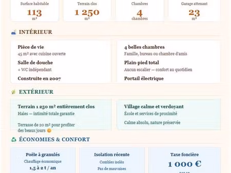 ? plain-pied 113 m² – 4 chambres – terrain 1250 m² sans vis-à-vis – 15 min troyes