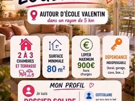 recherche location appartement urgent école valentin