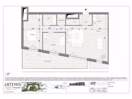 a242 : lumineux appart. 2 ch. + terrasse de ±28 m²