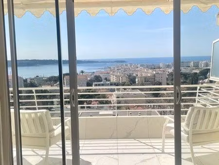 cannes – alexandra palace : 3 pièces rénové  terrasse & vue mer panoramique