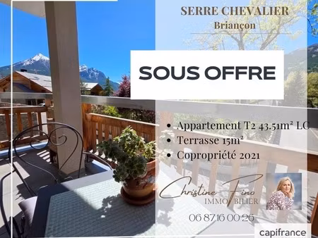 serre chevalier- briancon t2 avec magnifique terrasse dans résidence récente