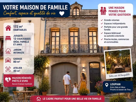 vente maison 7 pièces 172 m² mèze (34140)