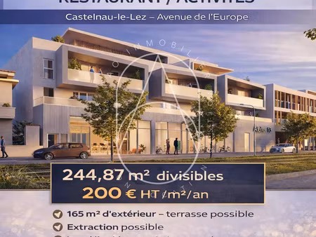 location commerce 244 m² à castelnau-le-lez (34170)