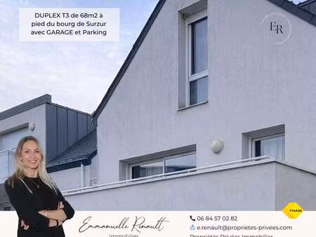 vente appartement 3 pièces à surzur (56450) : à vendre 3 pièces / 68m² surzur