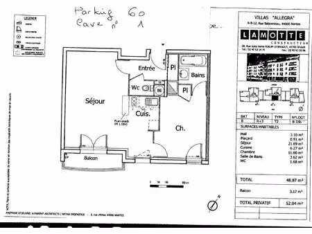 location appartement 2 pièces à nantes canclaux - mellinet (44000) : à louer 2 pièces / 49