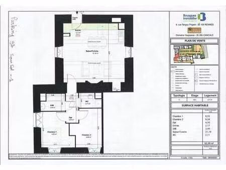 location appartement 3 pièces à cancale (35260) : à louer 3 pièces / 63m² cancale