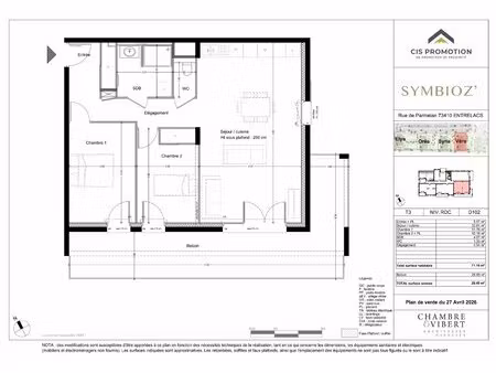 achat appartement 3 pièces 71m² albens 73410