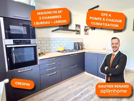 vente maison 6 pièces 116 m² à crespin (59154)  169 000 €
