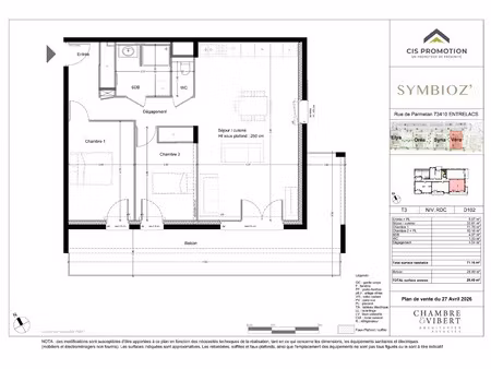 vente appartement 3 pièces 71 m² entrelacs (73410)