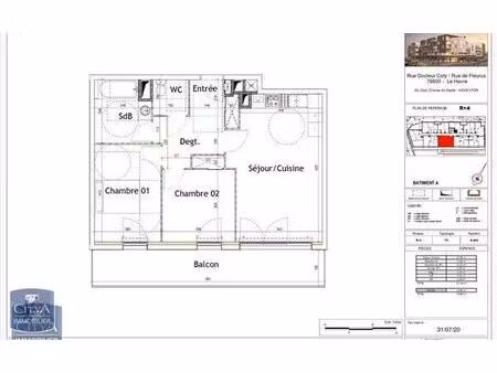 location appartement 3 pièces 61m² le havre 76600
