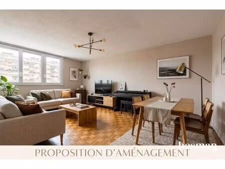 4 pièces lumineux et traversant de 78 m² avec balcons  cave et parking – rue de la...
