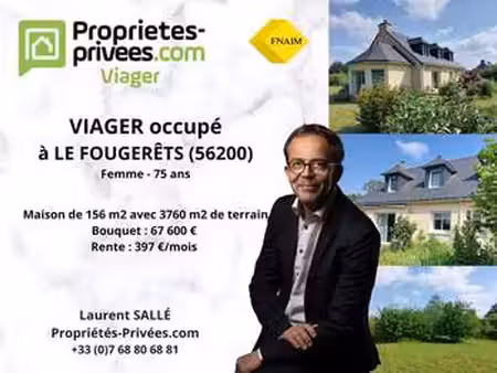 vente maison viager aux fougerêts (56200) : à vendre viager / 156m² les fougerêts
