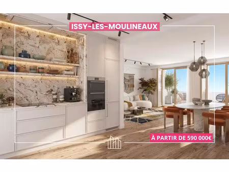 vente appartement neuf 3 pièces 70m2 issy-les-moulineaux - 620000 € - surface privée