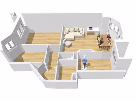 appartement 2 chambres  60m²  schaerbeek