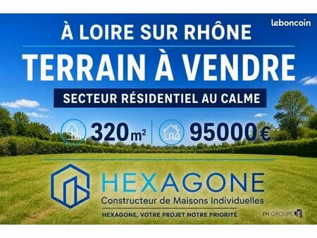 terrain 320 m² loire sur rhone