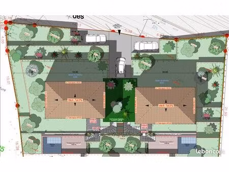 terrain avec pc pour deux maisons