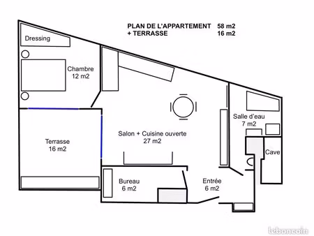 loue meublé 2 /3 pièces 58 m2 devant parc montsouris