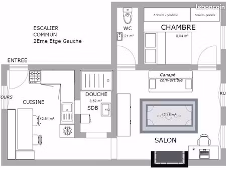 location appartement meublé 2 pièces 43 m² paris 18e (75018) 1.300 charges comprises