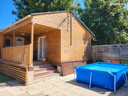 ? chalet bois 50 m² meublé avec terrain – fareins – proche saône