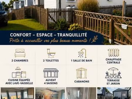 caravane 2 ch  terrasse  jardin  coxyde