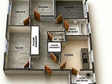 rare appartement t4 rdc garage cave grenier