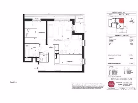 appartement 3 pièces 59 m²