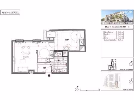 appartement 2 pièces 48 m²