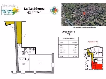 appartement 2 pièces 51 m²