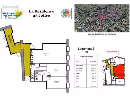 appartement 3 pièces 71 m²