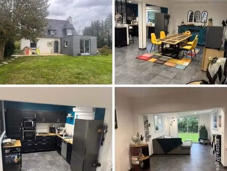maison + hangar - 4 chambres - rénovée à lestonan - vie de plain-pied - jardin - poêle à p