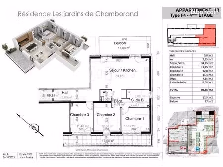 appartement 5 pièces 89 m²