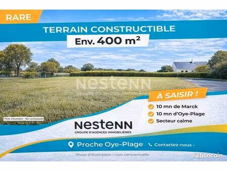 terrain 400 m² oye plage
