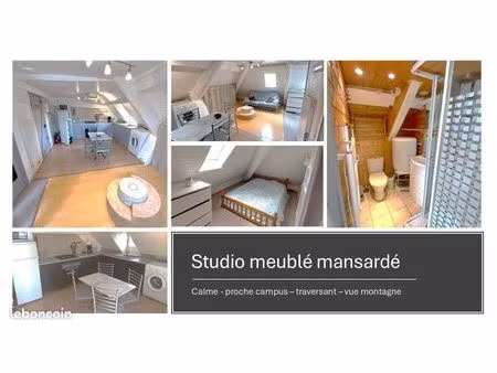à louer – saint-martin-d’hères – studio meublé mandataire – calme et bien situé
