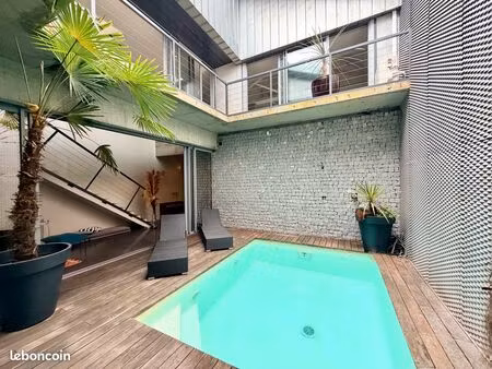 maison-loft  garage  piscine  terrasse - tram a  bordeaux  hôtel de police/gaviniès