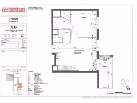 appartement 2 pièces 39 m²