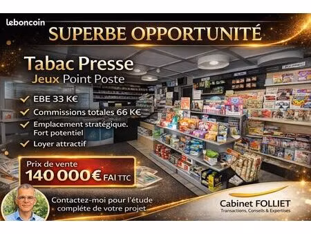 fonds de commerce tabac 60 m²