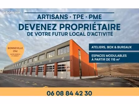achetez votre local d'activité (ateliers  box & bureaux) à bonneville (74) a partir de 115