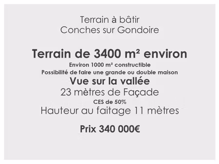 terrain conches sur gondoire 3400 m2