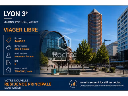 investissez à deux pas de la part-dieu dans un viager libre