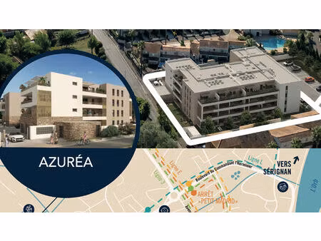 vente appartement 3 pièces  67.00m²  sérignan