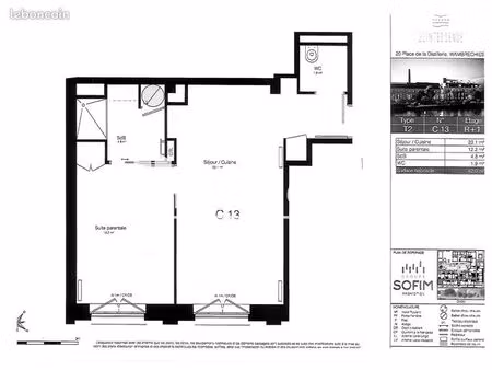 appartement 2 pièces 42 m²