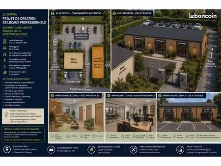 local professionnel sur mesure à créer – 120 m² + 10 places de parking