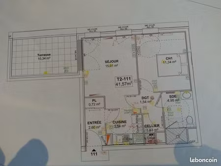 appartement t2 rue du ressort de 42 m2