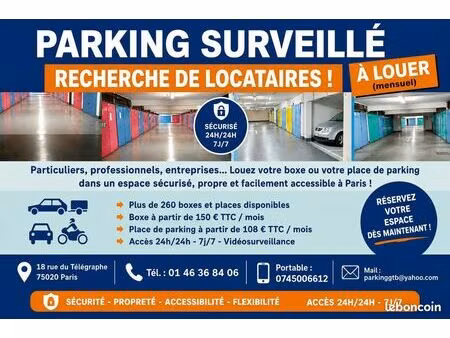 parking/box 12 m² paris