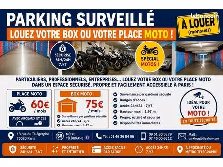 parking/box 3 m² paris