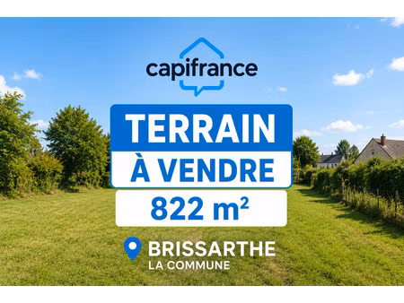 terrain à vendre brissarthe (49) 820 m²
