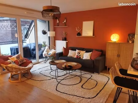 ◊ superbe t4 traversant de 90m² – gare de rouen – terrasse  vue dégagée & parking