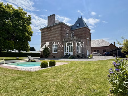 oisemont : superbe maison de maitres renovee 245m2 hab - dpe d - terrain 2557m2 - piscine 