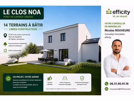 vente terrain 335 m² à pont-de-chéruy (38230)  143 000 €